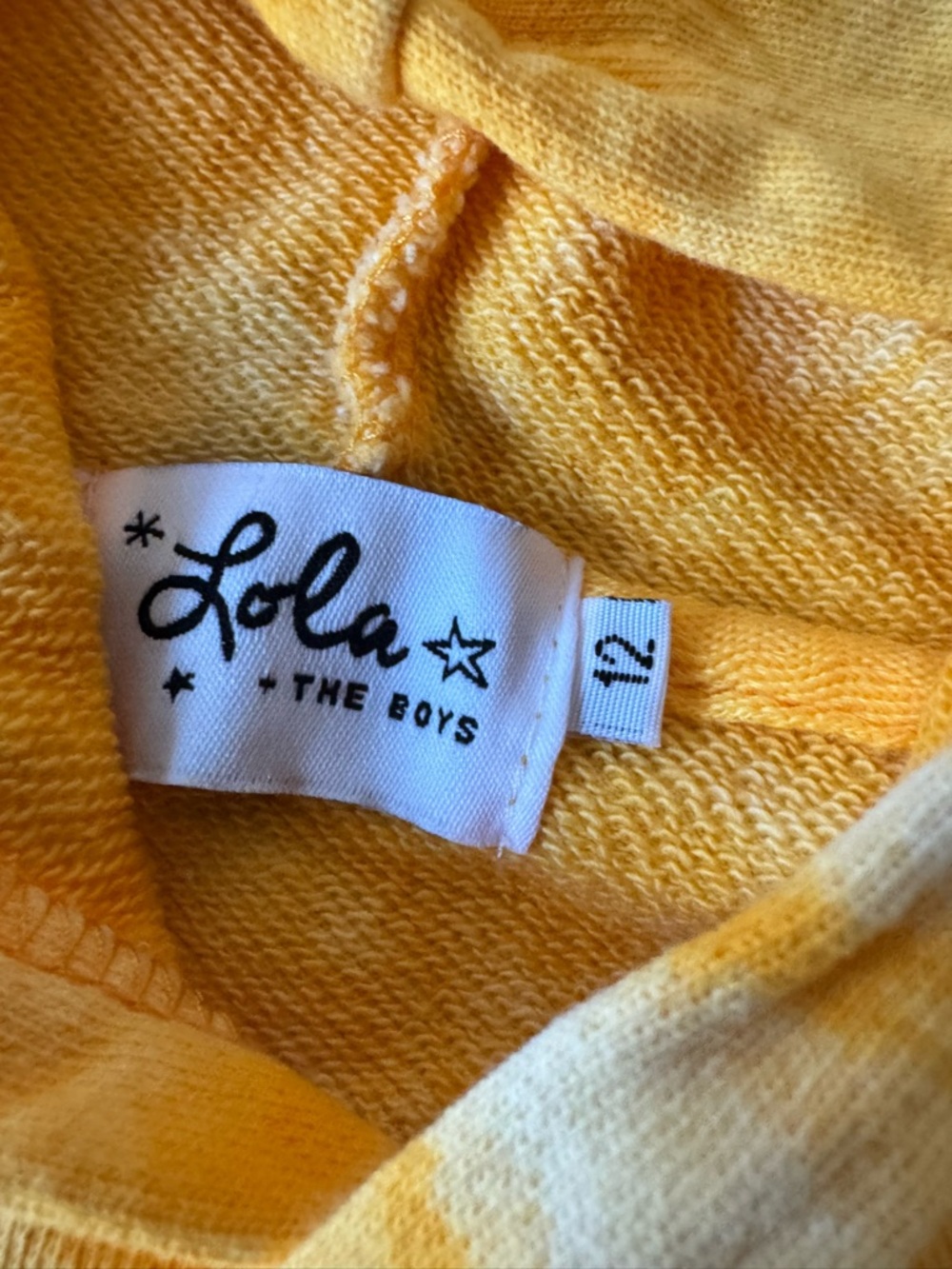 Lola + The Boys Tie Dye Yellow Hoodie Smile Face Gems Pink Hearts Front Pocket - Picture 4 of 7